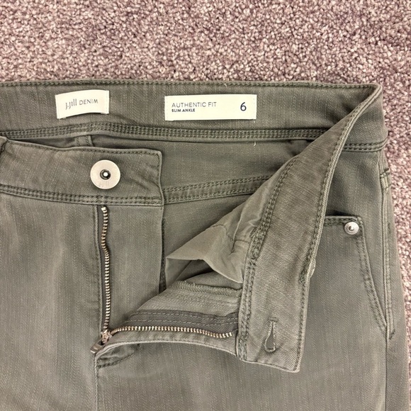 J. Jill Women's Slim Ankle Jeans Size 6 Green Mid Rise Authentic Fit Denim EUC - Picture 4 of 15